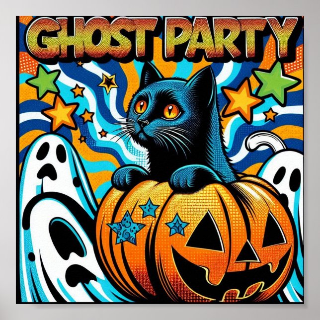 Póster Un Halloween Puramente Depurado: Gato negro espelu (Frente)