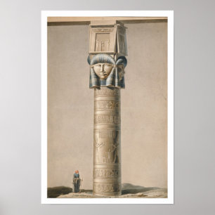 Póster Un Hathor dirigió el pilar en Dendarah,