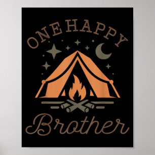 Póster Un hermano campista feliz cumpleaños 1er camping