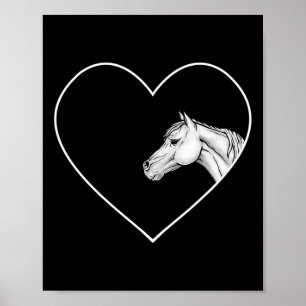 Póster Un Hermoso Caballo Blanco Para Montar Chicas Coraz