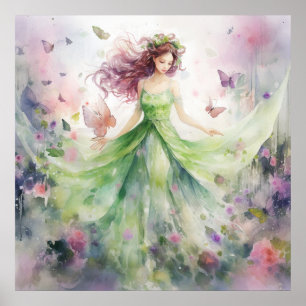 Póster Un hermoso hada de primavera