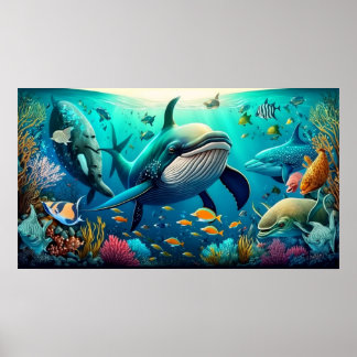 Póster Un hermoso mundo submarino