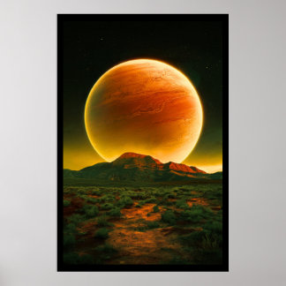 Póster Un hermoso planeta rojo