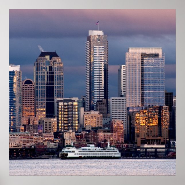 Póster Un hermoso y dramático atardecer visto desde Occid (Frente)