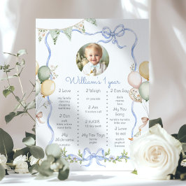 Póster Un hito de la foto de un fiesta del primer cumplea