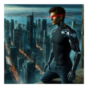 Póster Un hombre cibernético