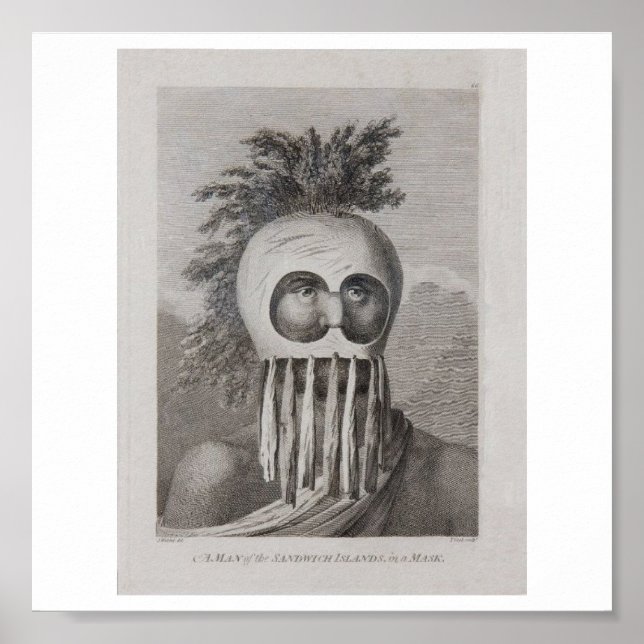 Póster Un hombre de las islas Sandwich en una máscara (Frente)