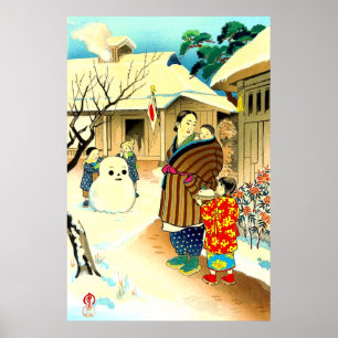 Póster Un hombre de nieve Hiyoshi Mamoru 1950