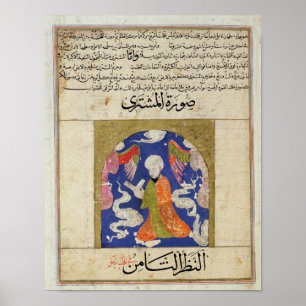 Póster Un hombre leyendo, ilustracion