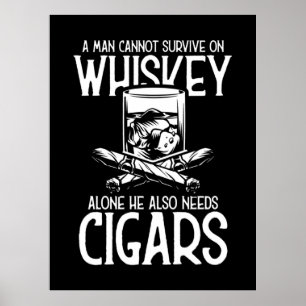 Póster Un Hombre Que Ama Whiskey Y Cigar