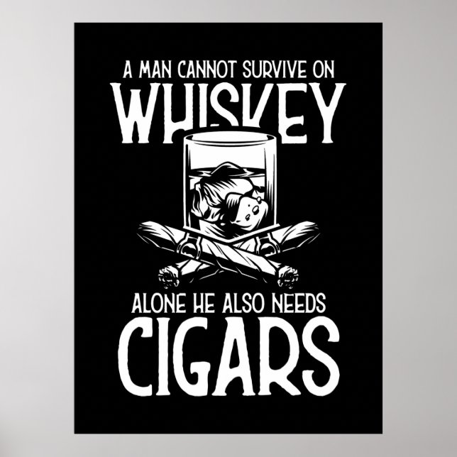 Póster Un Hombre Que Ama Whiskey Y Cigar (Frente)