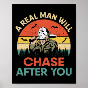 Póster Un Hombre Real Vintage Perseguirá Después De Hallo
