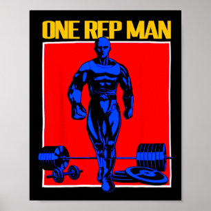 Póster Un Hombre Rep Halterofilia Hogar Construcción de G