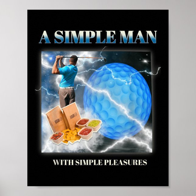 Póster Un hombre simple con mentes de golf simples y dive (Frente)