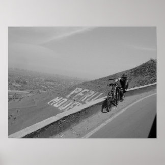 Póster Un hombre, una bicicleta, Perú.