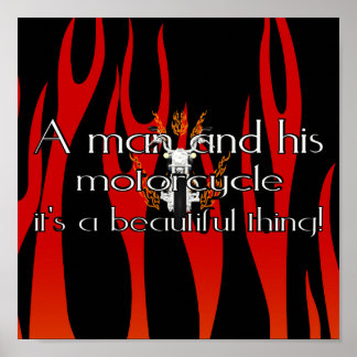 Póster Un hombre y su motocicleta