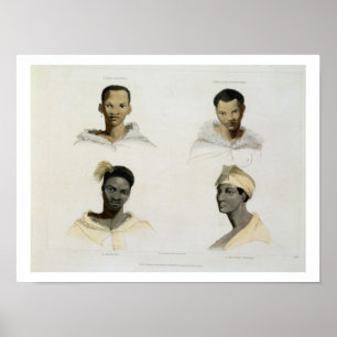 Póster Un Hottentot, mujer hotentote, un Kaffre, un