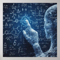 Un humanoide que interactúa con un tablero de dato