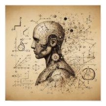 Un humanoide superpuesto en una hoja de datos