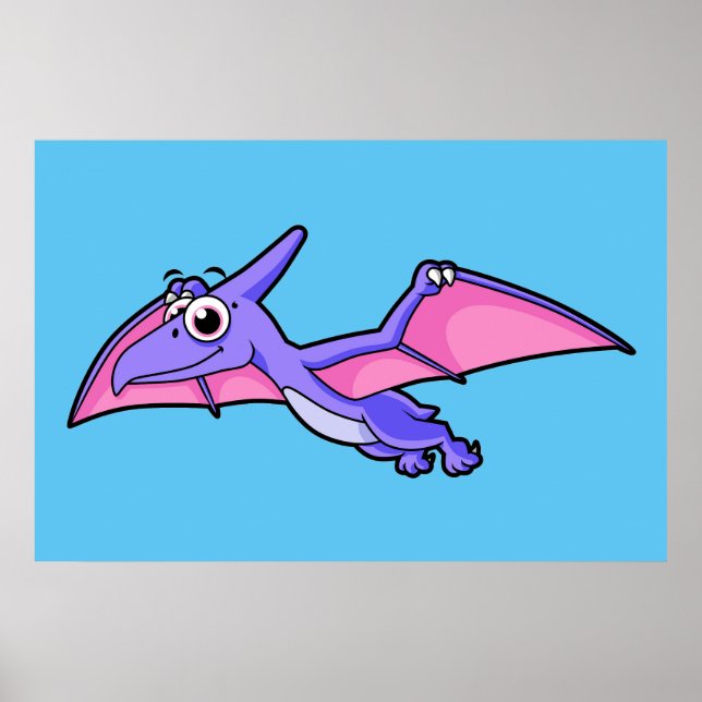 Póster Un Ilustracion Agradable De Un Pterodáctilo Volado (Frente)