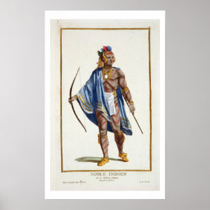 Póster Un indio noble de la nación de Ottawa, 1780 (colou