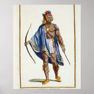 Póster Un indio noble de la nación de Ottawa, 1780 (colou