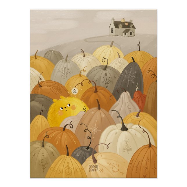 Póster Un investigador escribe calabazas dulces (Anverso)