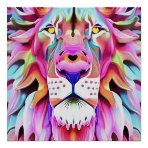 Póster Un irreal arte fantasmal de león
