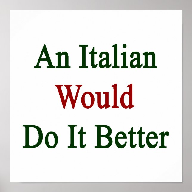 Póster Un italiano lo haría mejor (Frente)
