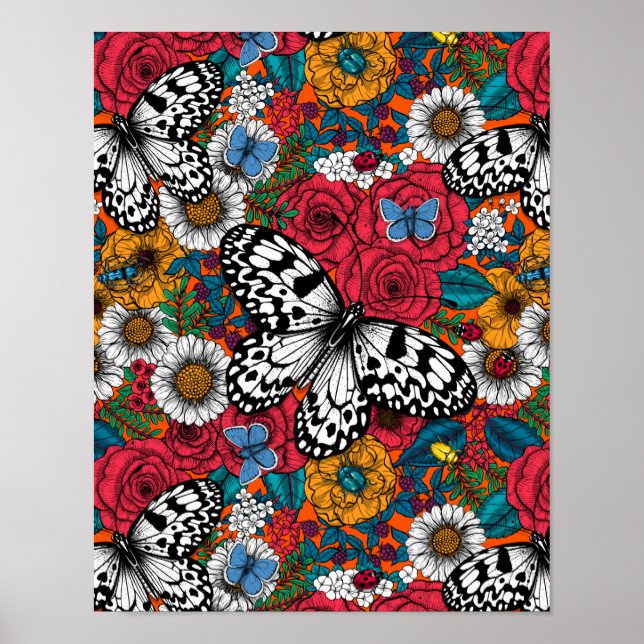 Póster Un jardín colorido (Frente)