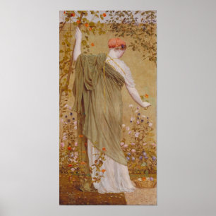 Póster Un jardín de Albert Joseph Moore, retrato vintage