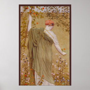 Póster Un jardín de Albert Joseph Moore, retrato vintage