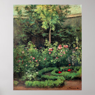 Póster Un jardín de rosas de Camille Pissarro,