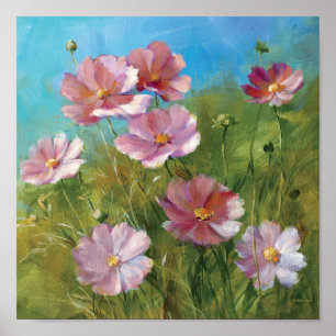 Póster Un Jardín Floral Rosa