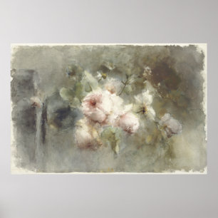 Póster Un jarrón con rosas de Margaretha Roosenboom (1853
