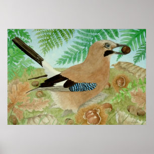 Póster Un Jay en otoño