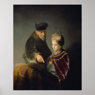Póster Un joven académico y su tutor - Rembrandt - c1629