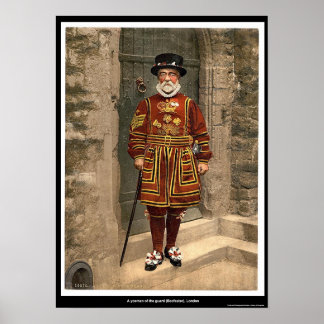 Póster Un joven de la guardia (Beefeater), Londres, Ingla