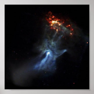 Póster Un joven pulsar muestra su mano