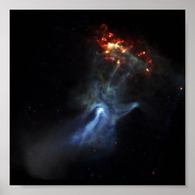 Póster Un joven pulsar muestra su mano (Frente)