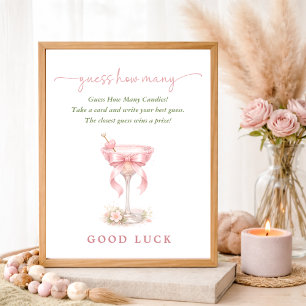 Póster Un Juego de Baby Shower de Tini One Pink Adivina C