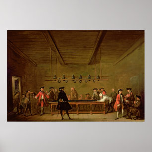 Póster Un juego de los billares, c.1720-26
