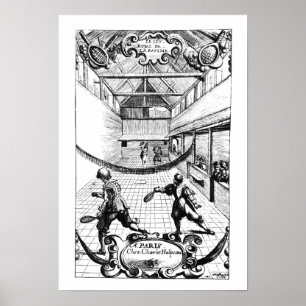 Póster Un juego real de tenis en el Jeu de Paume