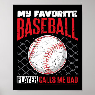 Póster Un jugador de béisbol favorito me llama papá papá 