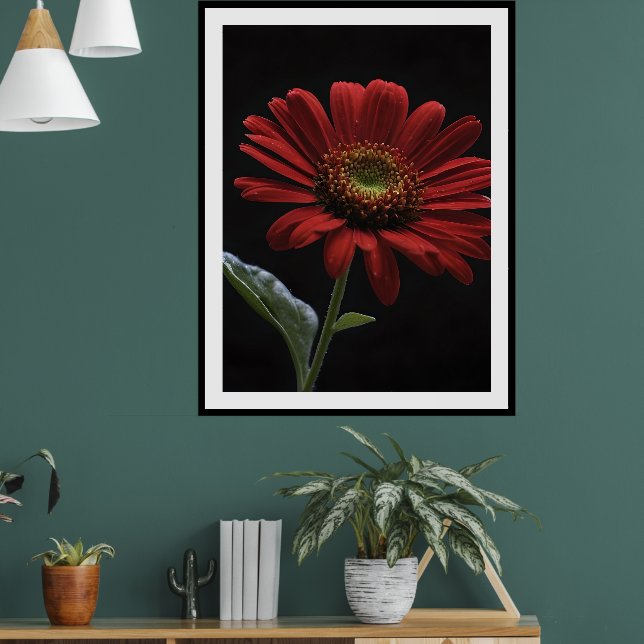 Póster Un Lado Izquierdo Rojo En Negro, (Salón 1)