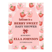Un letrero de bienvenida para baby shower 'A Berry