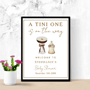 Póster Un letrero de bienvenida para baby shower con Tini