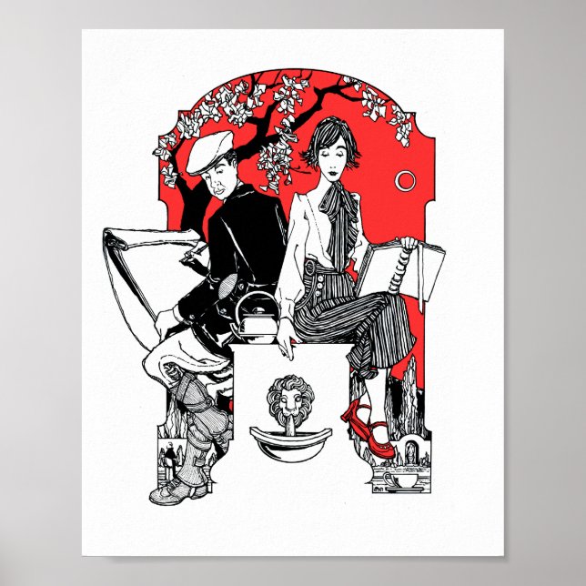 Póster Un libro al atardecer (Frente)