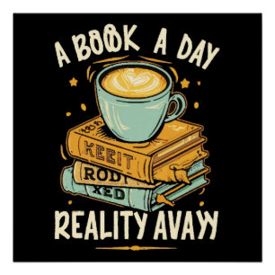 Póster Un libro al día mantiene la realidad alejada
