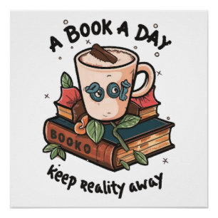 Póster Un libro al día mantiene la Realidad alejada